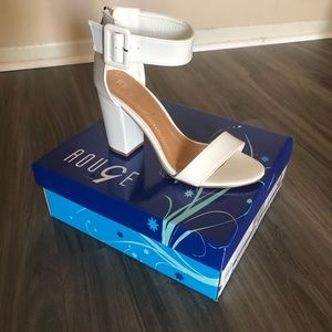 *New* White Summer Block Heel Sandals